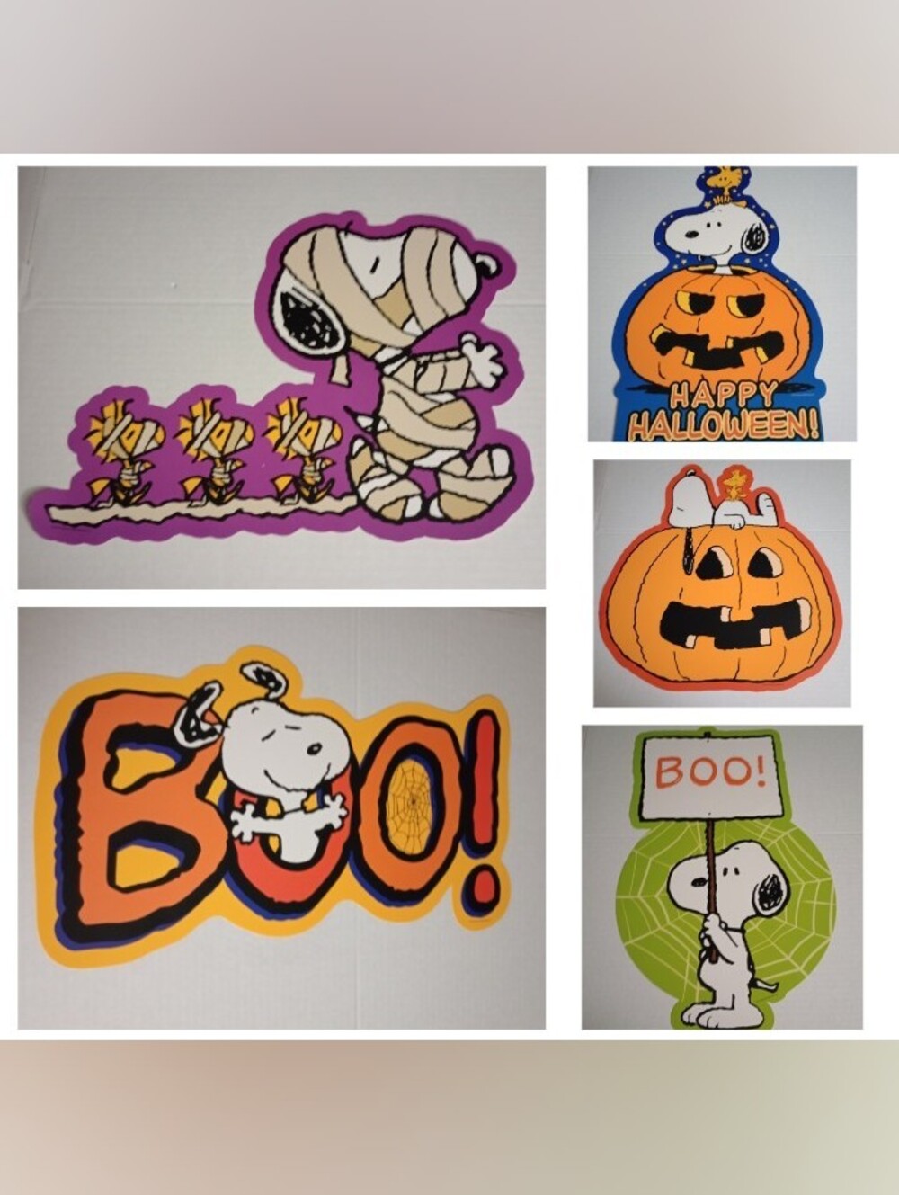 Peanuts Snoopy Paper Halloween Cutouts Wall Decorations 5 Pieces 2016